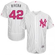 Wholesale Cheap Yankees #42 Mariano Rivera White Strip Flexbase Authentic Collection Mother's Day Stitched MLB Jersey