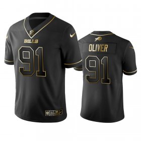 Wholesale Cheap Nike Bills #91 Ed Oliver Black Golden Limited Edition Stitched NFL Jersey