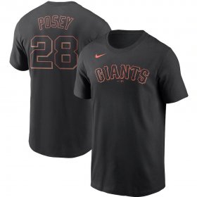 Wholesale Cheap San Francisco Giants #28 Buster Posey Nike Name & Number T-Shirt Black