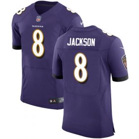 Wholesale Cheap Nike Ravens #8 Lamar Jackson Purple Team Color Men\'s Stitched NFL Vapor Untouchable Elite Jersey
