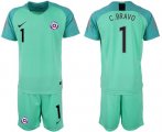 Wholesale Cheap Chile #1 C.Bravo Green Goalkeeper Soccer Country Jersey