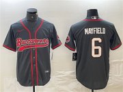 Cheap Men's Tampa Bay Buccaneers #6 Baker Mayfield Grey Cool Base Baseball Stitched Jersey