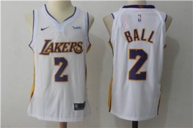 Wholesale Cheap Nike Los Angeles Lakers #2 Lonzo Ball White Nike Stitched NBA Jersey