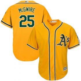 Wholesale Cheap Athletics #25 Mark McGwire Gold Cool Base Stitched Youth MLB Jersey