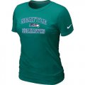 Wholesale Cheap Women's Nike Seattle Seahawks Heart & Soul NFL T-Shirt Light Green