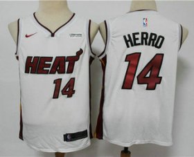 Wholesale Cheap Men\'s Miami Heat #14 Tyler Herro White 2019 Nike Swingman Stitched NBA Jersey With The Sponsor Logo