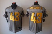 Wholesale Cheap Nike Steelers #43 Troy Polamalu Grey Shadow Men's Stitched NFL Elite Jersey