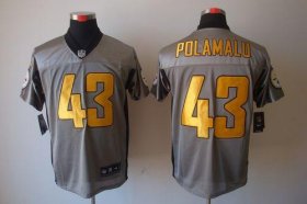 Wholesale Cheap Nike Steelers #43 Troy Polamalu Grey Shadow Men\'s Stitched NFL Elite Jersey