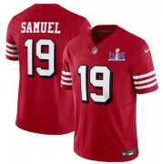 Cheap Men's San Francisco 49ers #19 Deebo Samuel New Red 2024 F.U.S.E. Super Bowl LVIII Patch Vapor Untouchable Limited Football Stitched Jersey