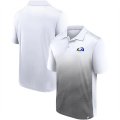 Wholesale Men's Los Angeles Rams White Gray Iconic Parameter Sublimated Polo
