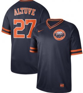 Wholesale Cheap Nike Astros #27 Jose Altuve Navy Authentic Cooperstown Collection Stitched MLB Jersey