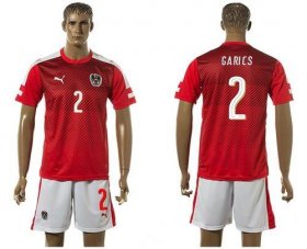 Wholesale Cheap Austria #2 Garics Red Home Soccer Country Jersey