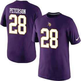 Wholesale Cheap Nike Minnesota Vikings #28 Adrian Peterson Pride Name & Number NFL T-Shirt Purple