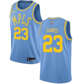 Wholesale Cheap Nike Los Angeles Lakers #23 LeBron James Royal Blue NBA Swingman Hardwood Classics Jersey
