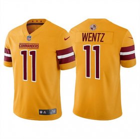 Wholesale Cheap Men\'s Washington Commanders #11 Carson Wentz Gold Vapor Untouchable Stitched Football Jersey