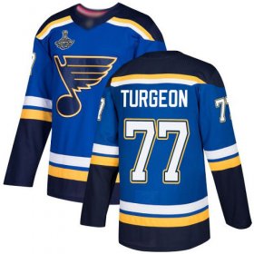 Wholesale Cheap Adidas Blues #77 Pierre Turgeon Blue Home Authentic Stanley Cup Champions Stitched NHL Jersey