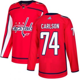 Wholesale Cheap Adidas Capitals #74 John Carlson Red Home Authentic Stitched NHL Jersey