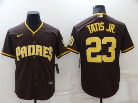 Wholesale Cheap Men\'s San Diego Padres #23 Fernando Tatis Jr Brown Stitched MLB Cool Base Nike Jersey