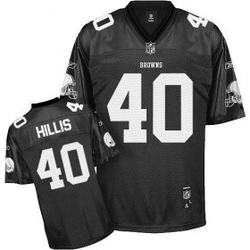 Wholesale Cheap Browns #40 Peyton Hillis Black Shadow Stitched NFL Jersey