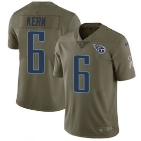 Wholesale Cheap Nike Titans #6 Brett Kern Olive Youth Stitched NFL Limited 2017 Salute to Service Jersey