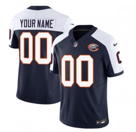 Men\'s Chicago Bears Active Player Custom 2023 F.U.S.E. Navy White Throwback Limited Football Stitched Jersey