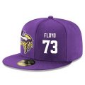 Wholesale Cheap Minnesota Vikings #73 Sharrif Floyd Snapback Cap NFL Player Purple with White Number Stitched Hat