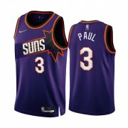 Wholesale Cheap Men's Phoenix Suns #3 Chris Paul 2022-23 Purple 75th Anniversary Icon Edition Stitched Jersey