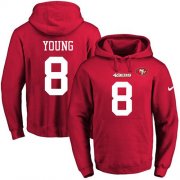 Wholesale Cheap Nike 49ers #8 Steve Young Red Name & Number Pullover NFL Hoodie