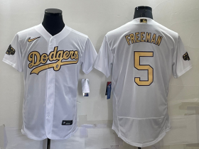 Wholesale Men\'s Los Angeles Dodgers #5 Freddie Freeman White 2022 All Star Stitched Flex Base Nike Jersey