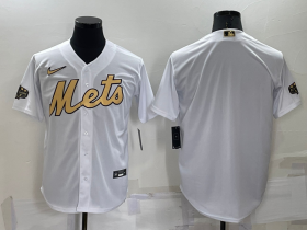 Wholesale Men\'s New York Mets Blank White 2022 All Star Stitched Cool Base Nike Jersey