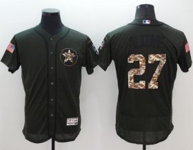 Wholesale Cheap Astros #27 Jose Altuve Green Flexbase Authentic Collection Salute to Service Stitched MLB Jersey
