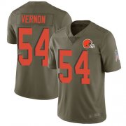 Wholesale Cheap Nike Browns #54 Olivier Vernon Olive Men's Stitched NFL Limited 2017 Salute To Service Jersey