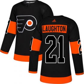 Wholesale Cheap Adidas Flyers #21 Scott Laughton Black Alternate Authentic Stitched NHL Jersey