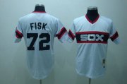 Wholesale Cheap Mitchell and Ness 1985 White Sox #72 Carlton Fisk Stitched White Throwback MLB Jersey