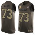 Wholesale Cheap Nike Vikings #73 Sharrif Floyd Green Men's Stitched NFL Limited Salute To Service Tank Top Jersey