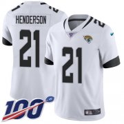 Wholesale Cheap Nike Jaguars #21 C.J. Henderson White Youth Stitched NFL 100th Season Vapor Untouchable Limited Jersey