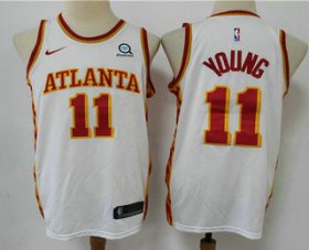 Wholesale Cheap Men\'s Atlanta Hawks #11 Trae Young White 2020 NEW Swingman Stitched Nike NBA Jersey With The Sponsor Logo