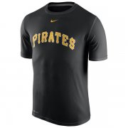Wholesale Cheap Men's Pittsburgh Pirates Black Nike Legend Wordmark 1.5 Performance T-Shirt