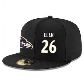Wholesale Cheap Baltimore Ravens #26 Matt Elam Snapback Cap NFL Player Black with White Number Stitched Hat