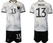 Cheap Men's Germany #13 MUller White Home Soccer Jersey Suit