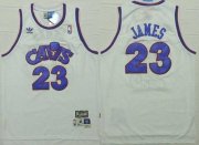 Wholesale Cheap Cleveland Cavaliers #23 LeBron James CavFanatic White With Blue Swingman Throwback Jersey