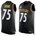 Wholesale Cheap Nike Steelers #75 Joe Greene Black Team Color Men's Stitched NFL Limited Tank Top Jersey
