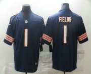 Wholesale Cheap Men's Chicago Bears #1 Justin Fields Navy Blue 2021 Vapor Untouchable Stitched NFL Nike Limited Jersey