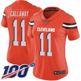 Wholesale Cheap Nike Browns #11 Antonio Callaway Orange Alternate Women\'s Stitched NFL 100th Season Vapor Limited Jersey