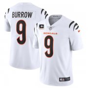Wholesale Cheap Men's Cincinnati Bengals 2022 #9 Joe Burrow White With 3-star C Patch Vapor Limited Stitched NFL Jersey