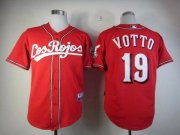 Wholesale Cheap Reds #19 Joey Votto Red Alternate Los Rojos Cool Base Stitched MLB Jersey