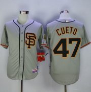 Wholesale Cheap Giants #47 Johnny Cueto Grey Road 2 Cool Base Stitched MLB Jersey