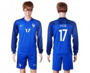 Wholesale Cheap France #17 Digne Home Long Sleeves Soccer Country Jersey