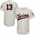 Wholesale Cheap Twins #13 Ehire Adrianza Cream Strip Flexbase Authentic Collection Stitched MLB Jersey