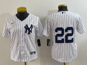 Wholesale Cheap Women's New York Yankees #22 Jacoby Ellsbury White Stitched Cool Base Nike Jersey